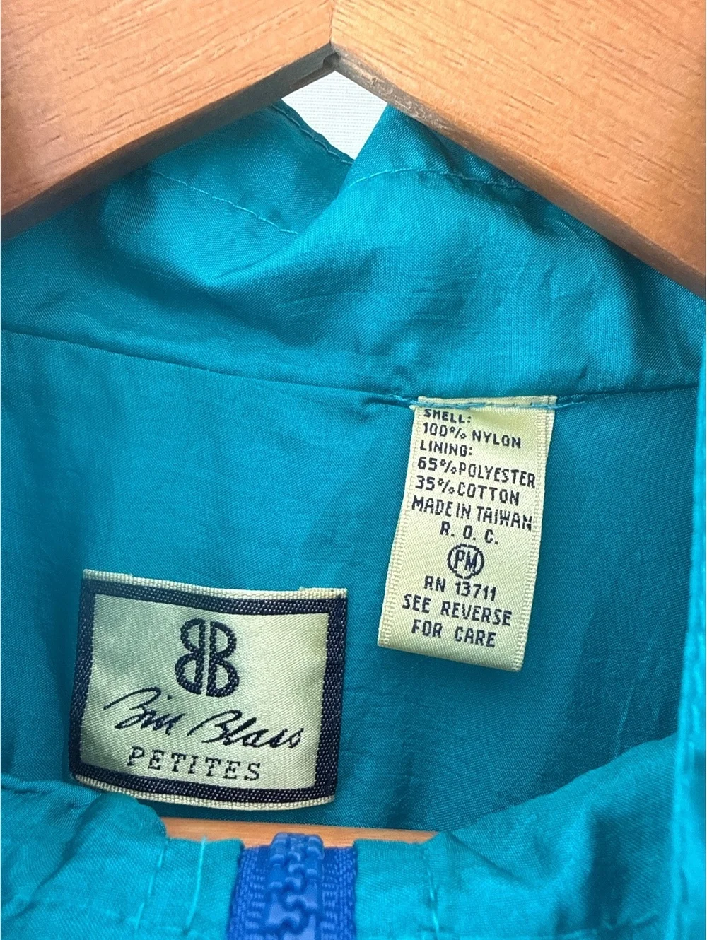 Bill Blass Petites Vintage Colorblock Nylon Windbreaker Jacket PM